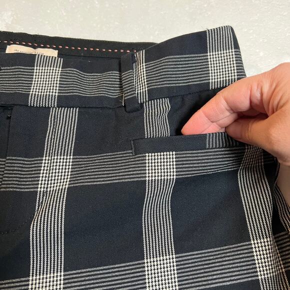 Anthropologie The Essential Slim Plaid Ankle Trousers Pants Size 6 TALL Preppy - Picture 8 of 13